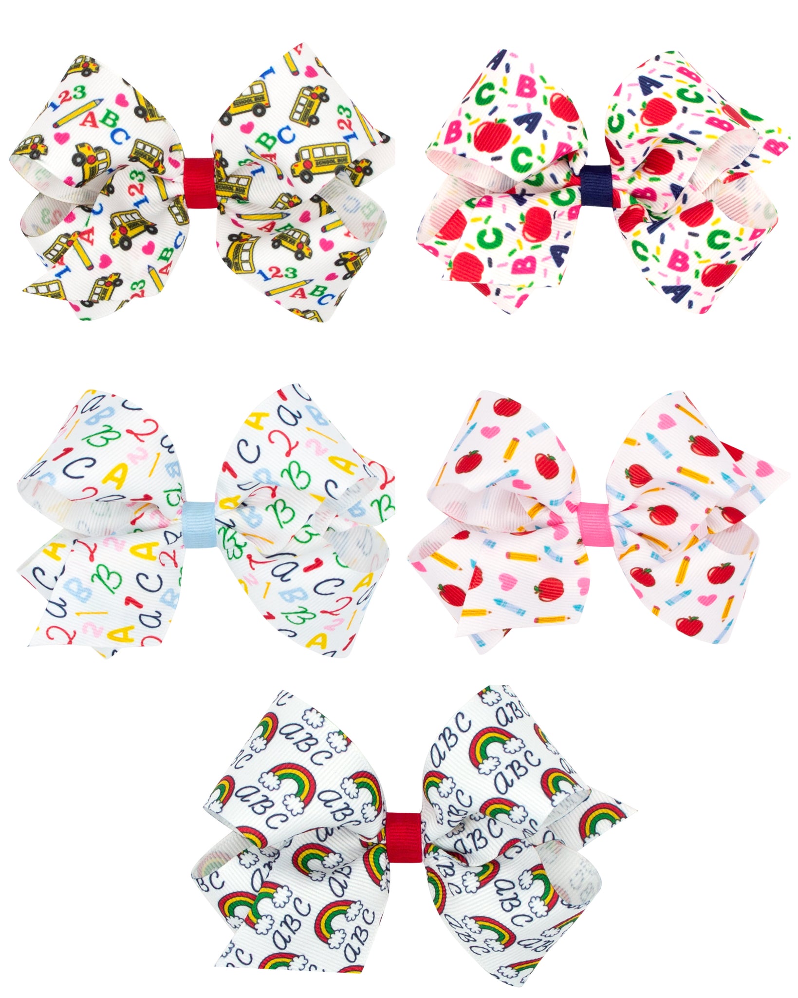 Back To School Grosgrain Hair Bows