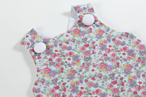Flower Embroidered Top & Bloomer Set
