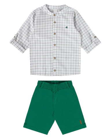 Hunter Green Woven Boy Set