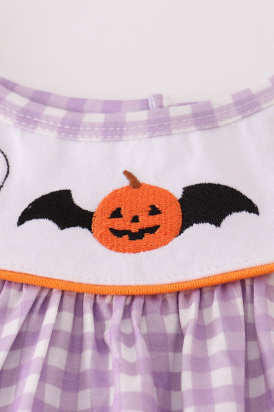 Friendly Ghost Embroidery Dress: 6Y