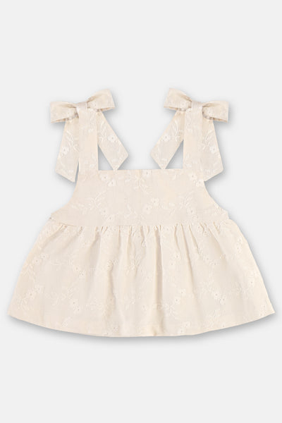 Flower Embroidered Woven Set: 3T