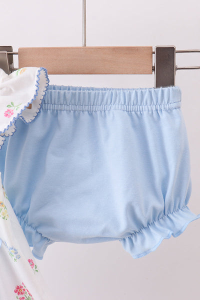 Charming Blue Floral Bloomer Set