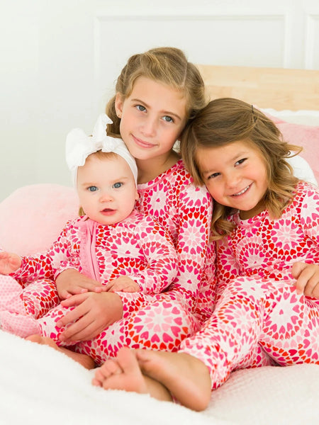 Pink & Red Kaleidoscope Hearts Pajama Set