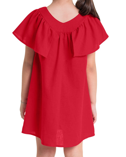 Red Linen Dress