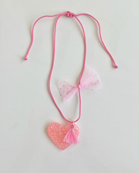 Glitter Heart Necklace (Variety of Colors)