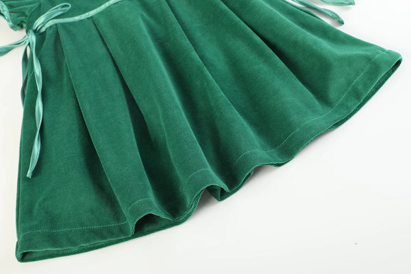 Green Velour Dress: 2T