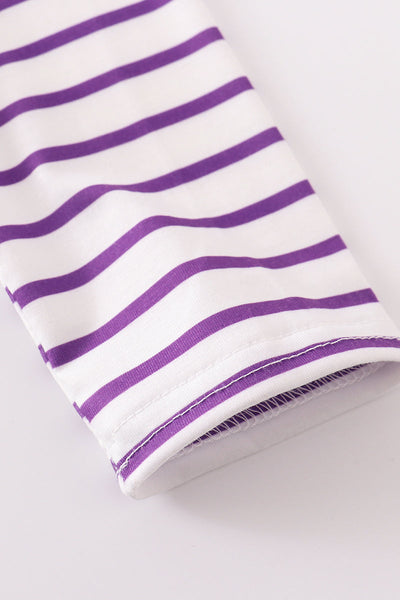 BOO Applique Purple Stripe Top