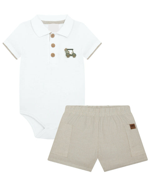 Golf Cart Beige Polo Set
