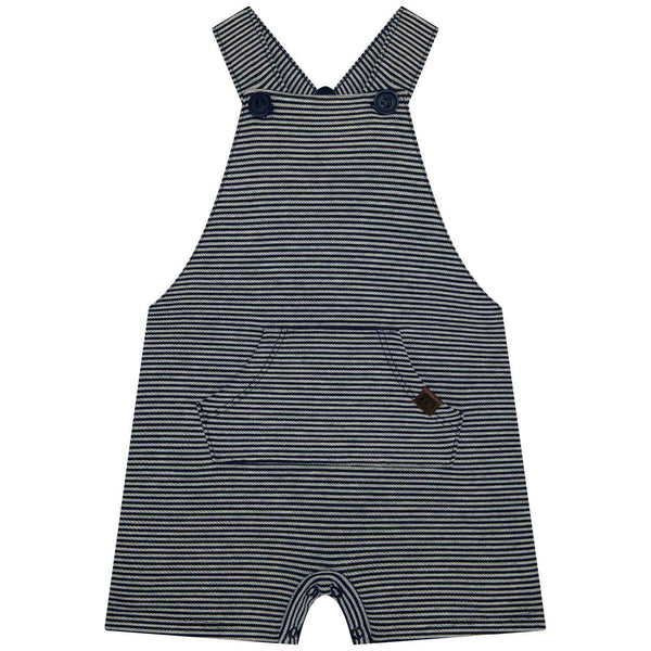 Navy Striped Overall Set