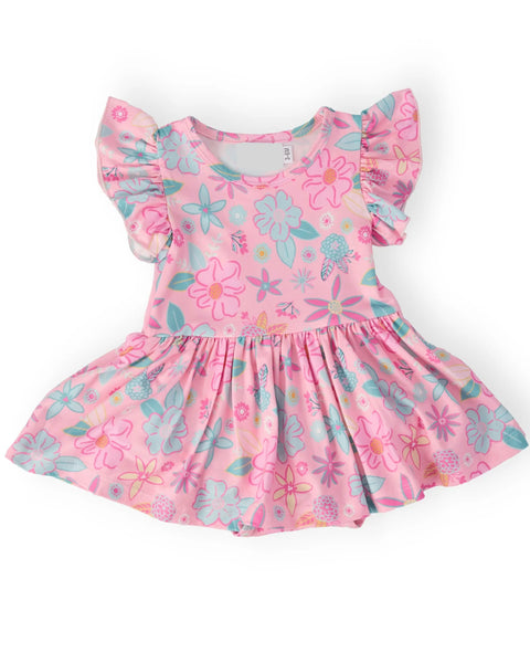 Hawaiian Bloom Flutter Twirl Bodysuit