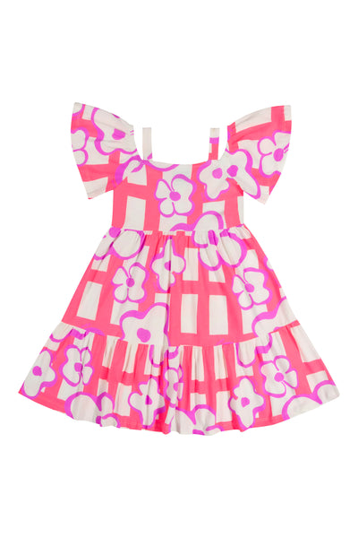 Carolina Neon Pink Floral Dress