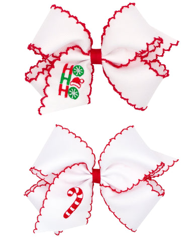 Moonstitch Embroidery Christmas Bow