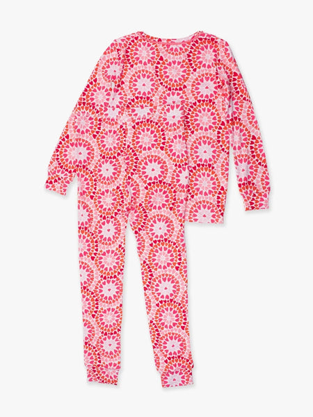 Pink & Red Kaleidoscope Hearts Pajama Set