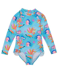 Betta Fish Leg Frill Surf Suit (size 2T, 3T, 4T, 6y)