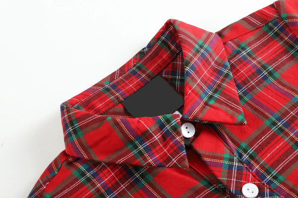 Red Plaid Button Up Shirt