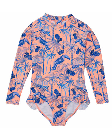 Bali Leg Frill Surf Suit (size 2T, 3T, 4T, 6y)