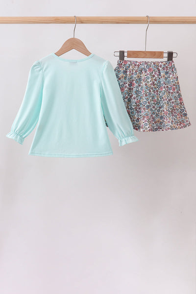 Floral Bow Skirt Set