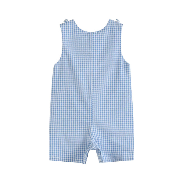 Blue Gingham Turtle Overall
