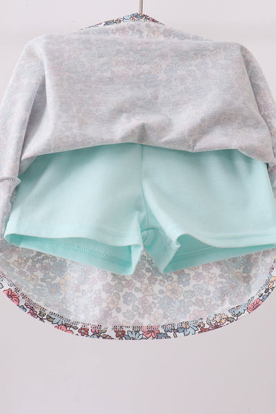 Floral Bow Skirt Set