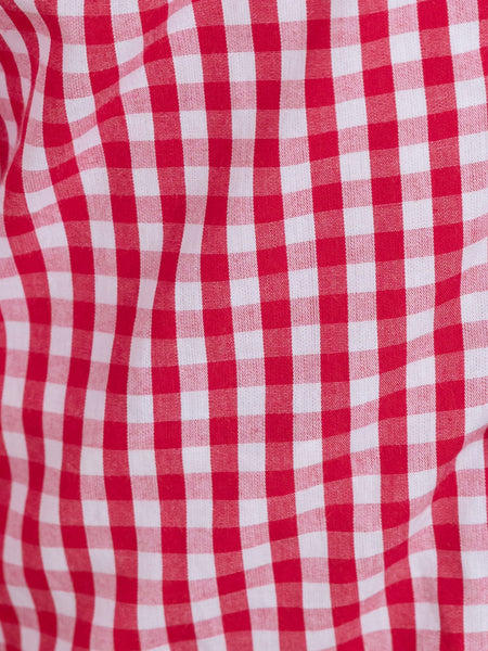 Red Gingham Long Sleeve Button Down Shirt