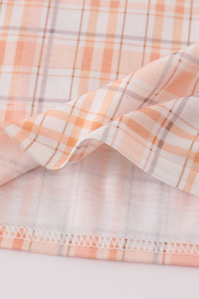 Pumpkin Plaid Embroidery T-Shirt