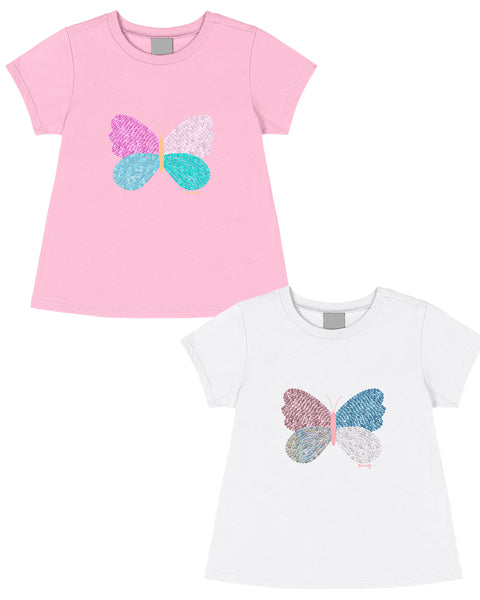 Reversible Sequins Butterfly Blouse (Variety of Colors)