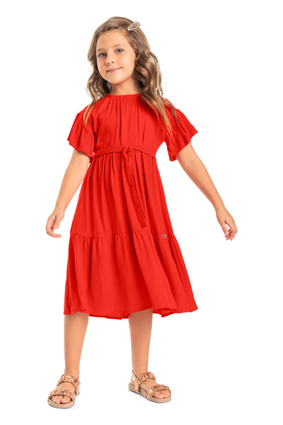 Cecilia Poppy Red Woven Dress