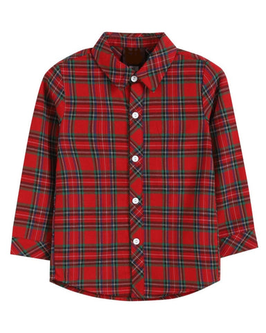 Red Plaid Button Up Shirt: 18-24m