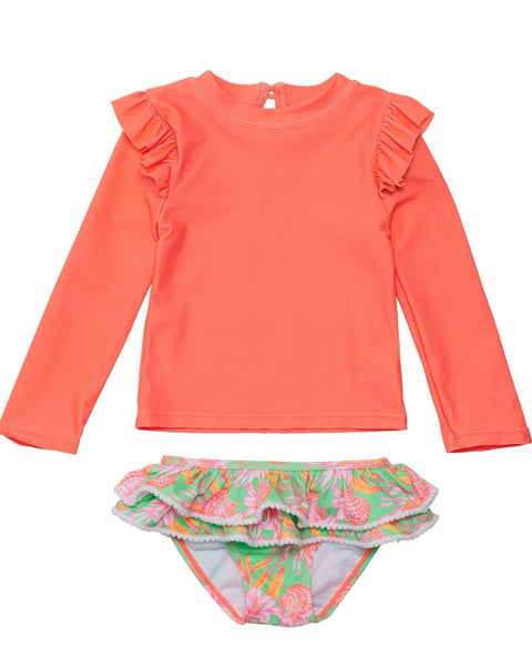 Seashells Rashguard Ruffle Set