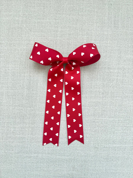 Valentine Hair Bowtie with Streamer Tails (Variety of Prints)