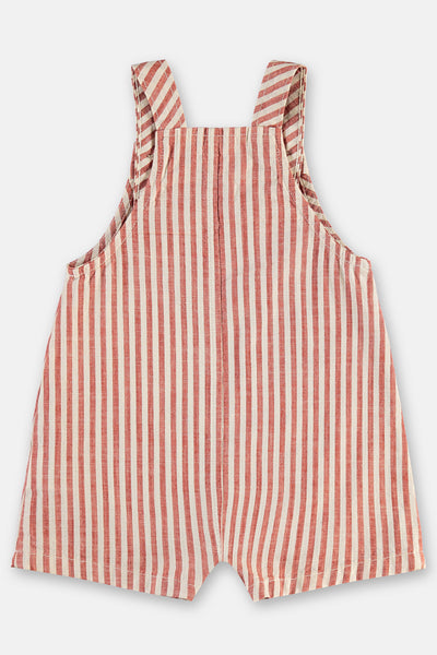 Red Yarn Dyed Woven Overall: 6-9m