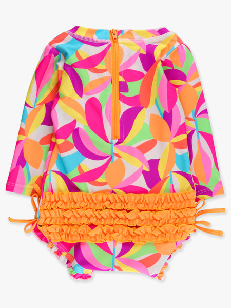 Neon Tropical Long Sleeve One Piece Rash Guard