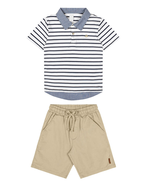 Striped Polo Set