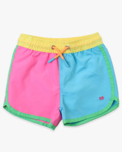 Neon Color Block Swim Trunk