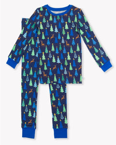 Merry Pines Blue Pajama Set