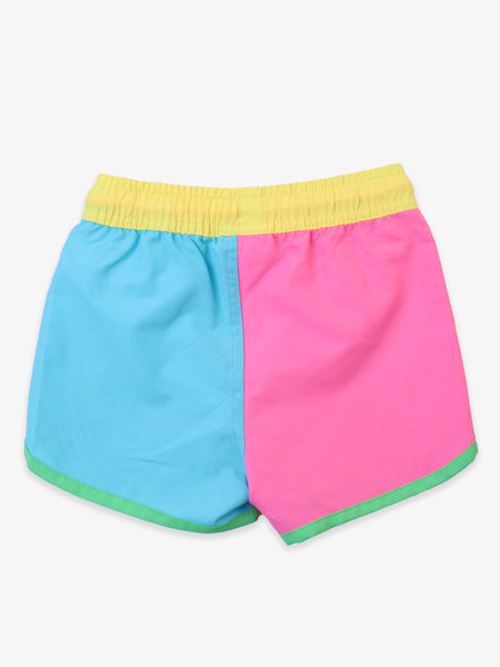 Neon Color Block Swim Trunk