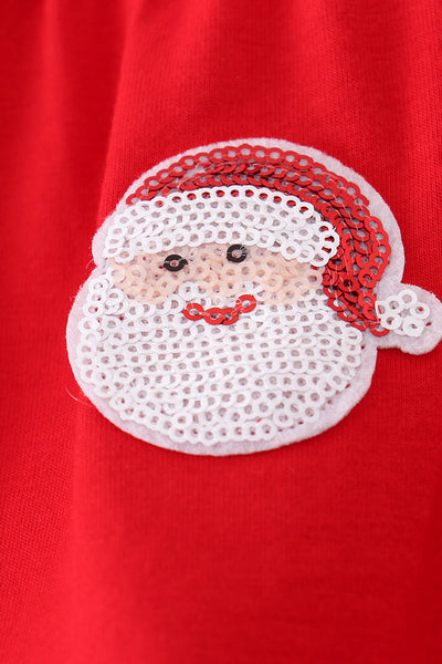 Merry Christmas Sequin Tiered Ruffle Dress