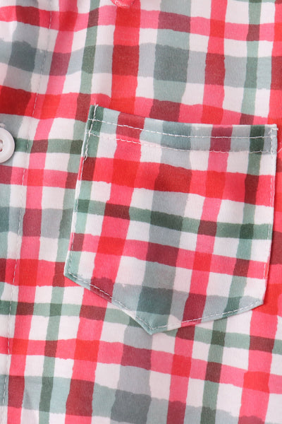 Red Plaid Button Down Shirt