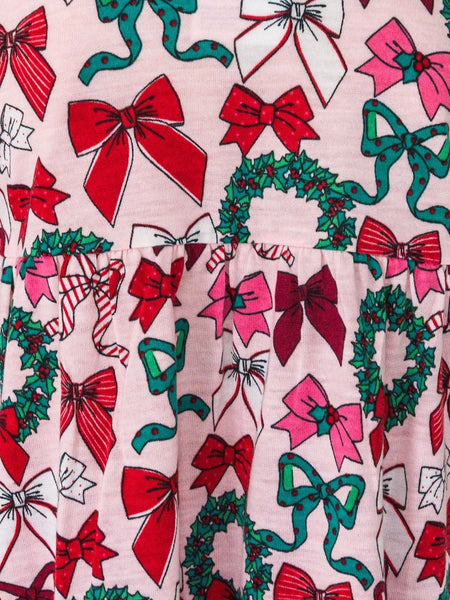 Holly Bows Pajama Nightgown