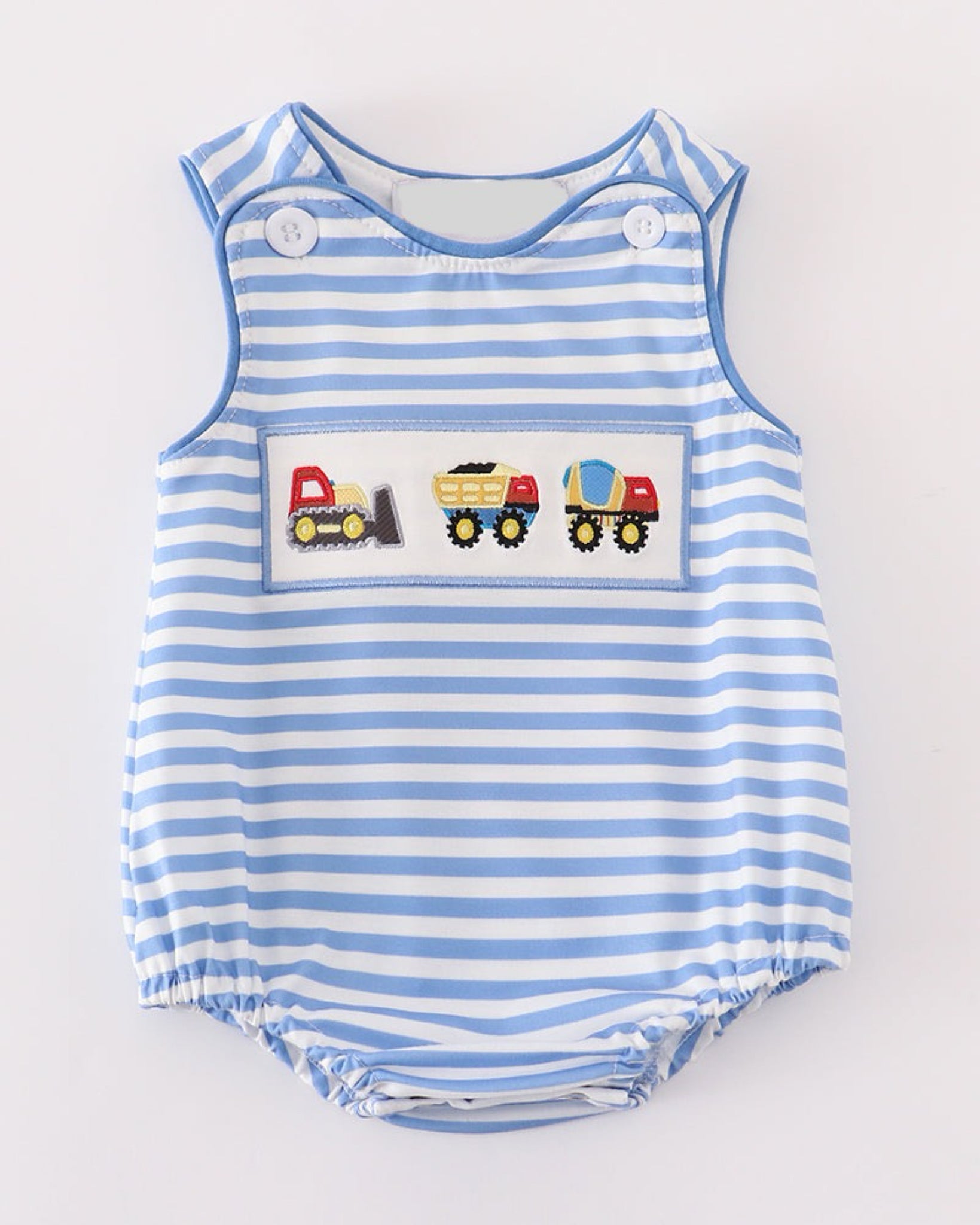 Trucks Embroidery Bubble Romper: 3m