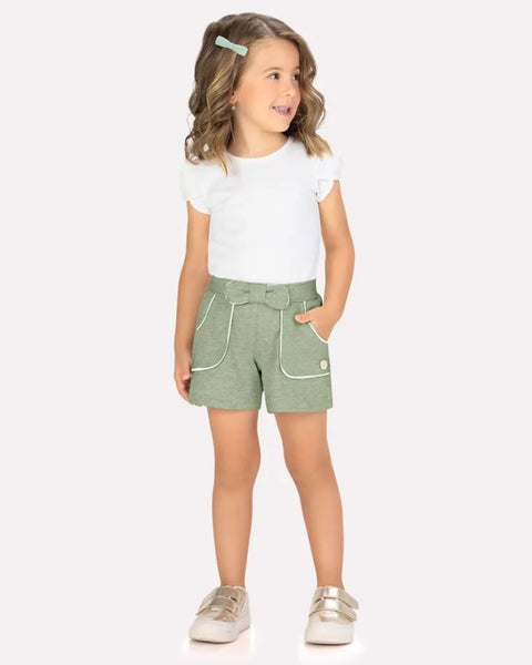Girl Sage Bow Shorts