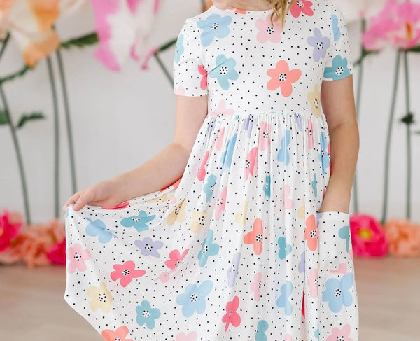 Dots & Daises Pocket Twirl Dress