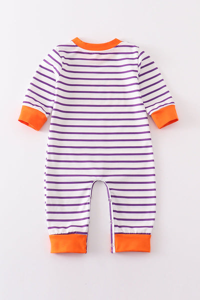 BOO Applique Purple Stripe Romper