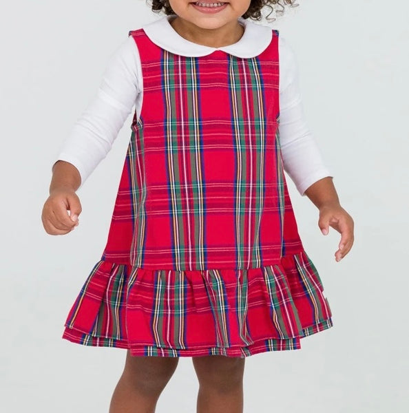 Holiday Plaid Jumper Dress