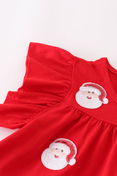 Merry Christmas Sequin Tiered Ruffle Dress