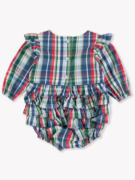 Jolly Plaid Bubble Romper