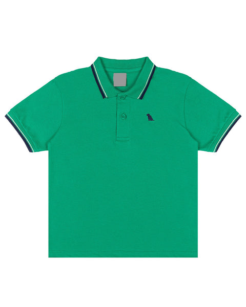 Green Piquet Polo Set: 8Y
