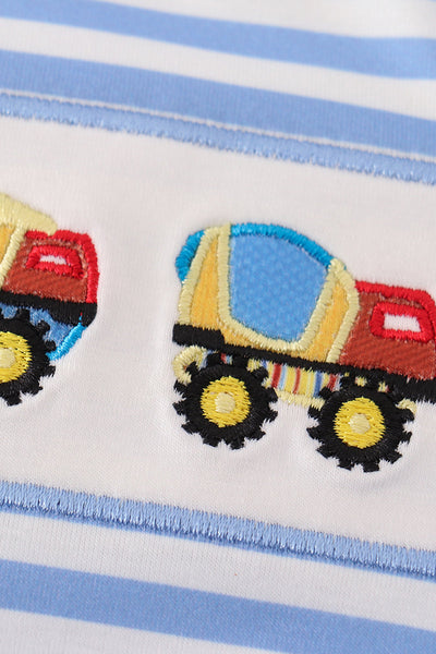 Trucks Embroidery Bubble Romper