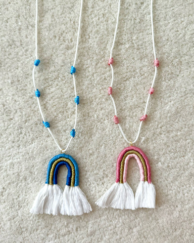 Rainbow Macramé Necklaces (Variety of Colors)