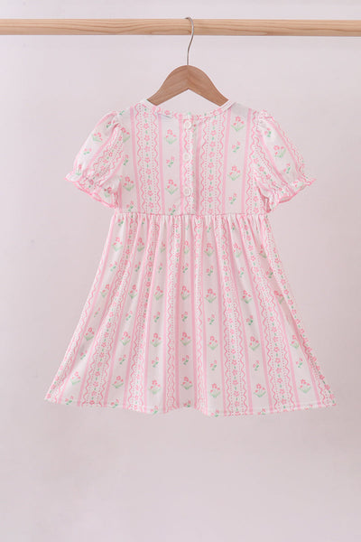 Floral Bow Smocked Dress